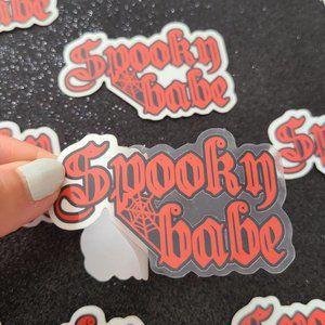 Spooky Babe Clear Vinyl Sticker